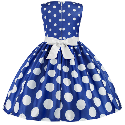Satin Printing Bow Sleeveless Regular Dresses - image 12