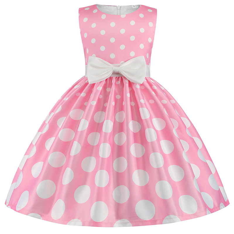 Satin Printing Bow Sleeveless Regular Dresses - image 2