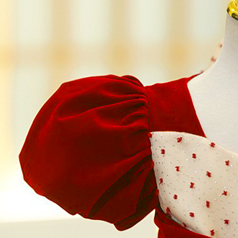 Velvet Bow Short Sleeve Midi Dresses - image 4