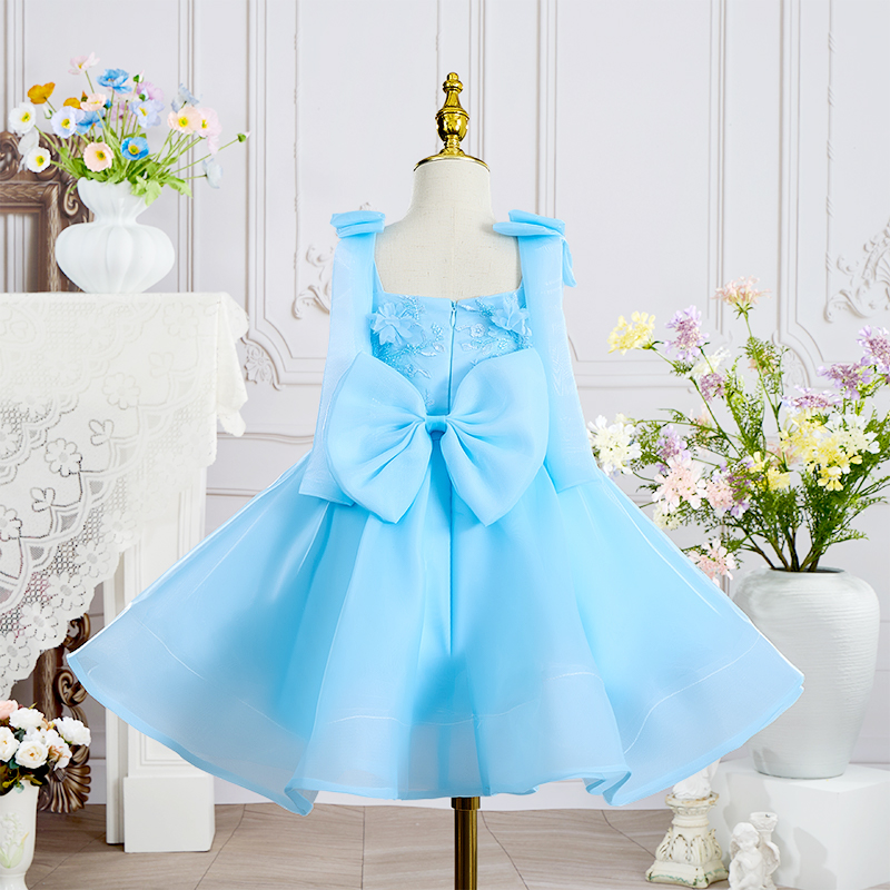 Organza Rosette Bow Sleeveless Regular Dresses - image 5
