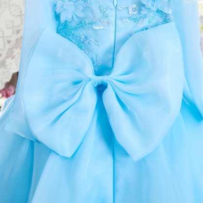 Organza Rosette Bow Sleeveless Regular Dresses - image 12