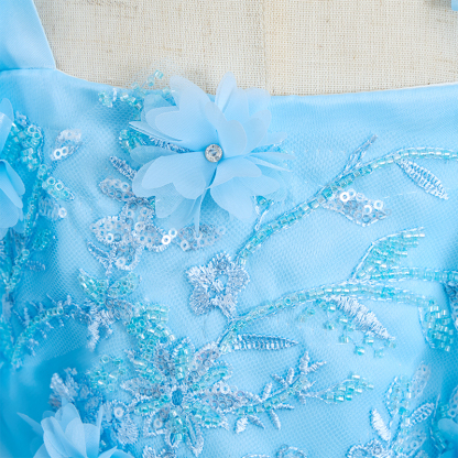 Organza Rosette Bow Sleeveless Regular Dresses - image 9