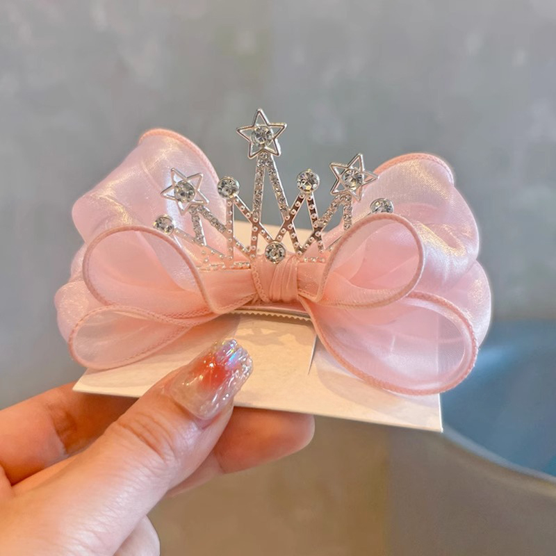 Solid With Bow Barrette - Pink - 4-12Y - image 3