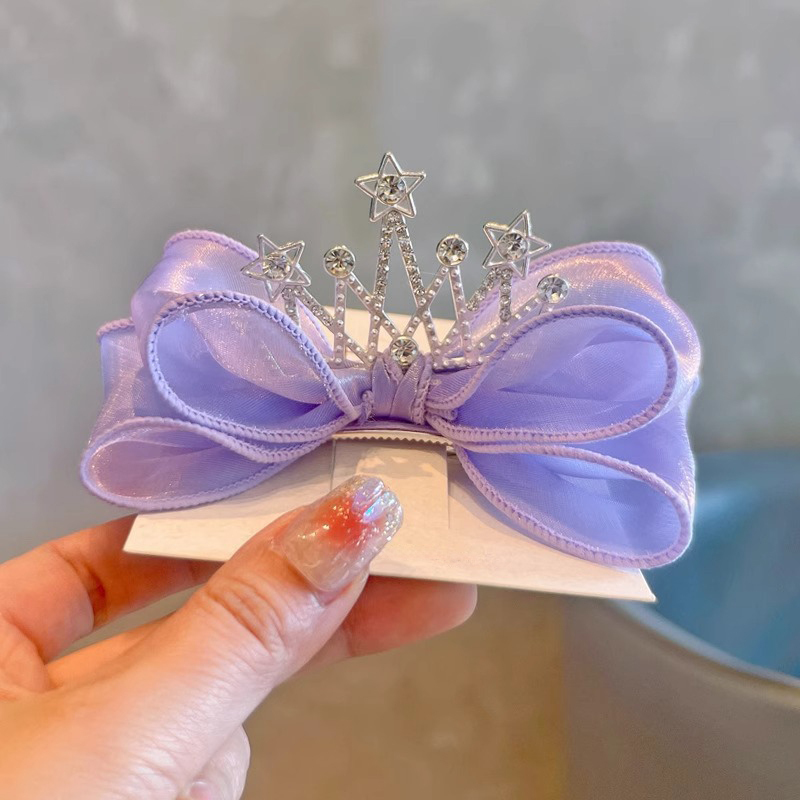 Solid With Bow Barrette - Purple - 4-12Y - image 6