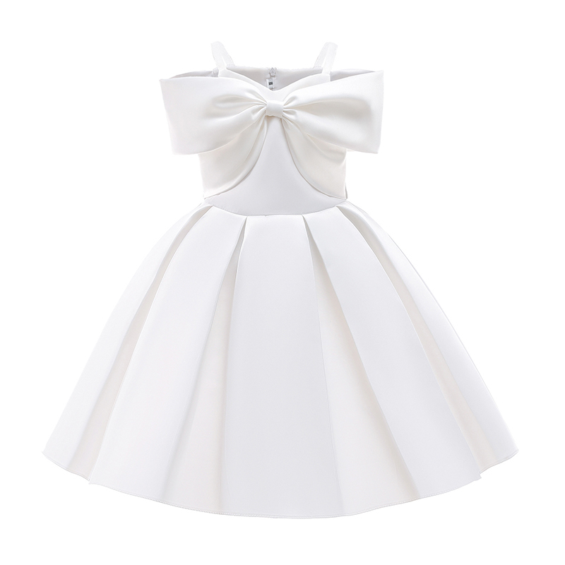 Satin Bow Cap Sleeve Midi Dresses - White - 9-10Y - image 27