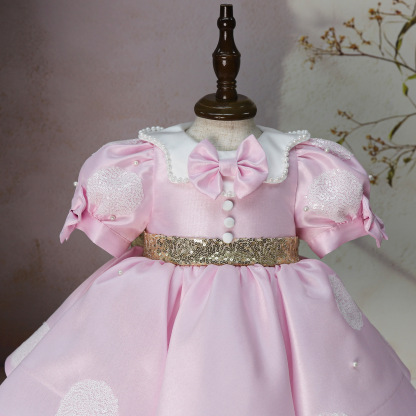 Satin Bow Short Sleeve Midi Dresses - image 5