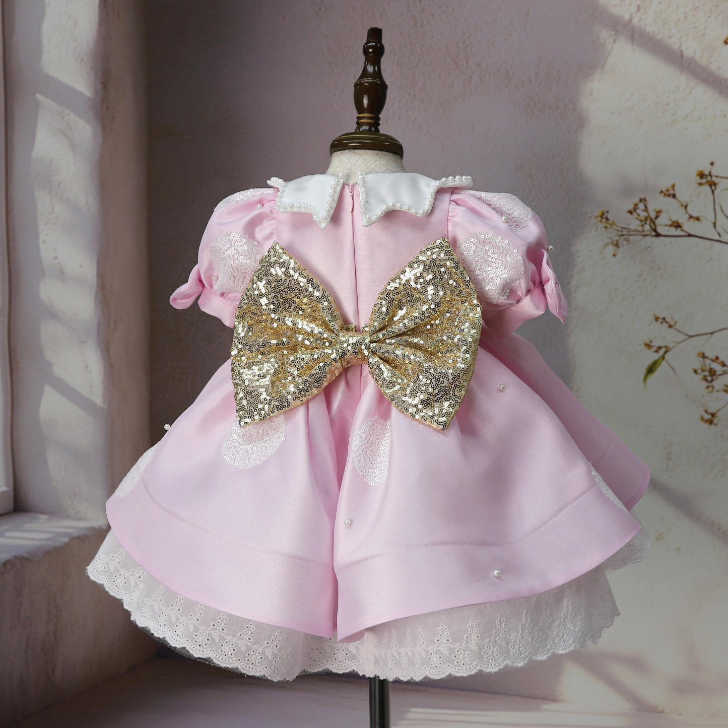 Satin Bow Short Sleeve Midi Dresses - image 4