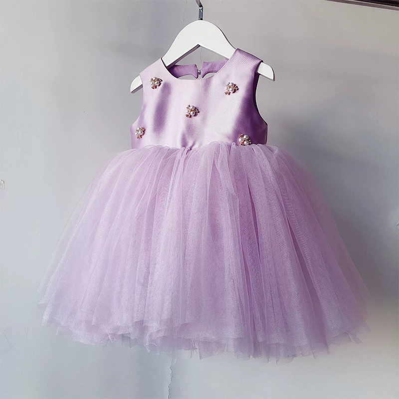 Satin Imitation Pearls Hollow Out Sleeveless Midi Dresses - image 2