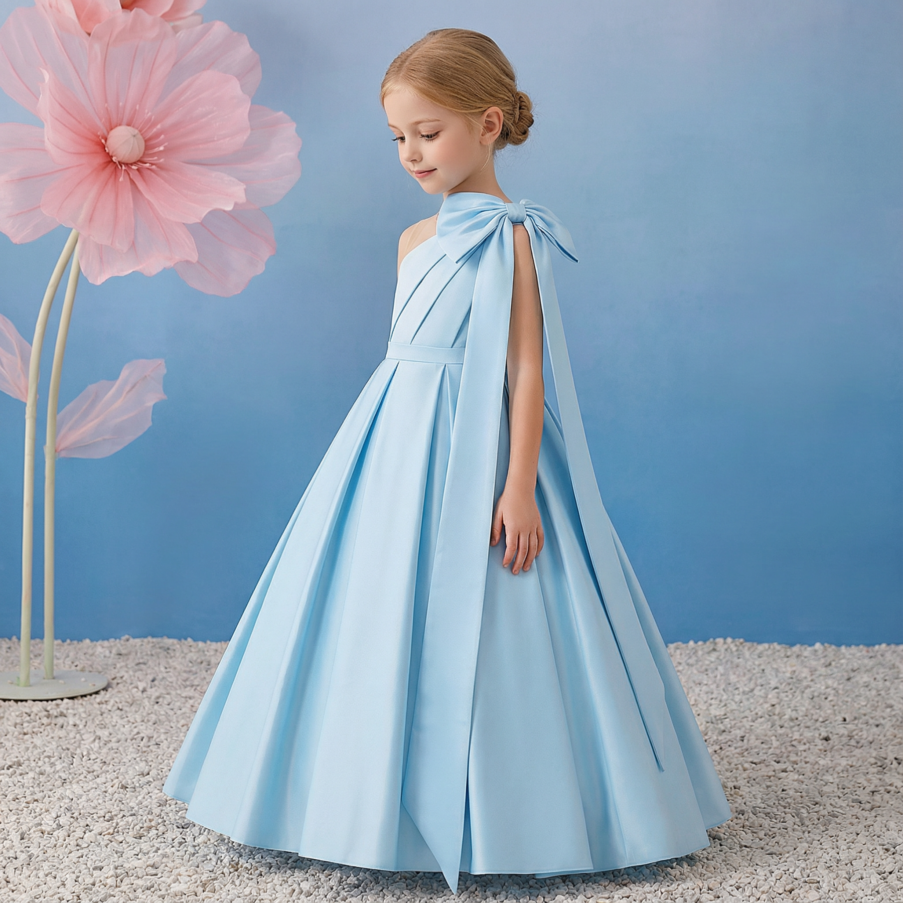 Satin Bow Sleeveless Maxi Dresses - image 2