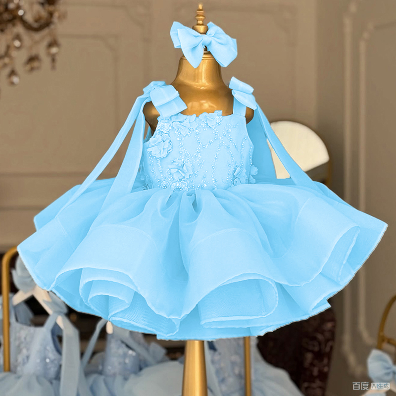 Organza Rosette Bow Sleeveless Regular Dresses - image 6
