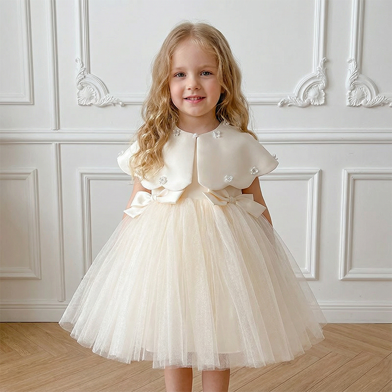 Satin Folds Bow Imitation Pearls Sleeveless Regular Dresses - image 6