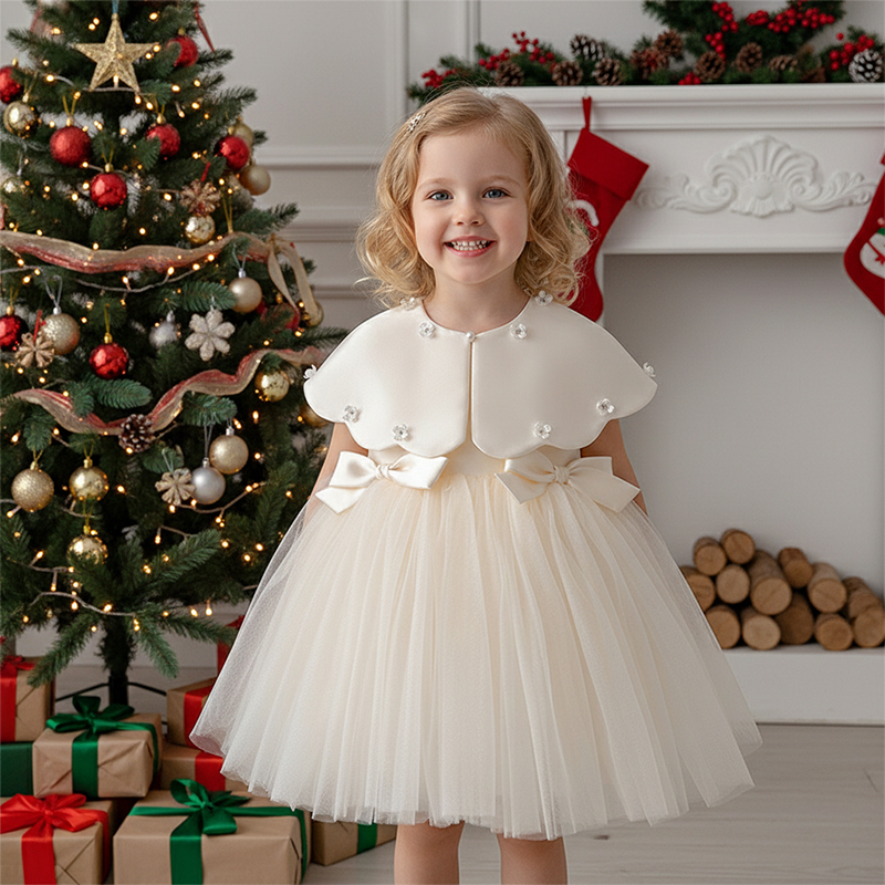 Satin Folds Bow Imitation Pearls Sleeveless Regular Dresses - image 4
