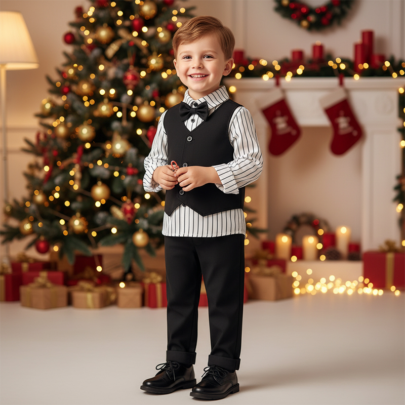 [Archive Sale] Cotton Bow Long Sleeve Regular 3-piece Formal Suit - image 3