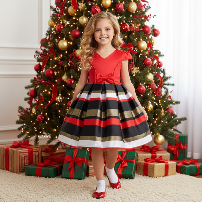 Satin Bow Cap Sleeve Regular Dresses - image 11