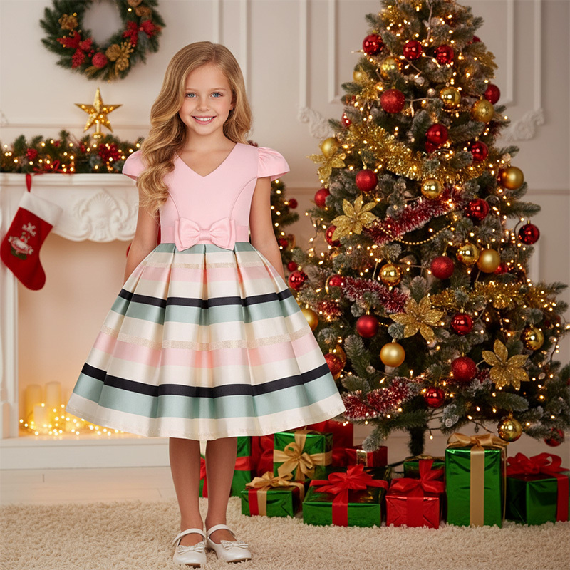 Satin Bow Cap Sleeve Regular Dresses - image 3