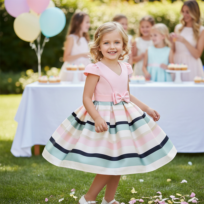 Satin Bow Cap Sleeve Regular Dresses - image 2