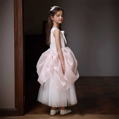 Mesh Bow Folds Sleeveless Maxi Dresses - image 2