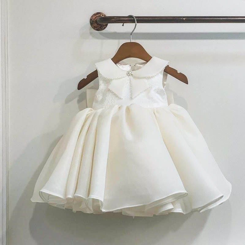 Organza Bow Lace Sleeveless Midi Dresses - White - 15-16Y - image 1