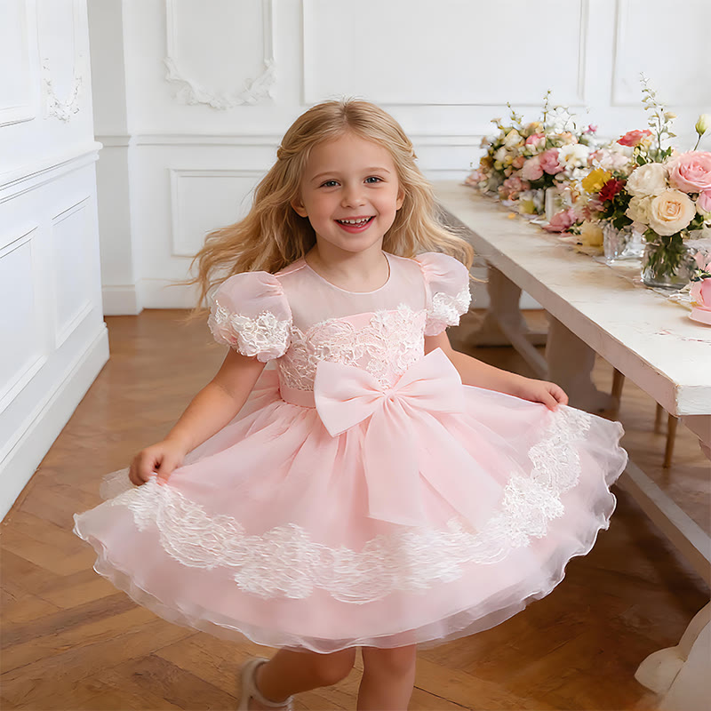 [Archive Sale] Organza Bow Lace Sleeveless Mid-long Dresses - image 3