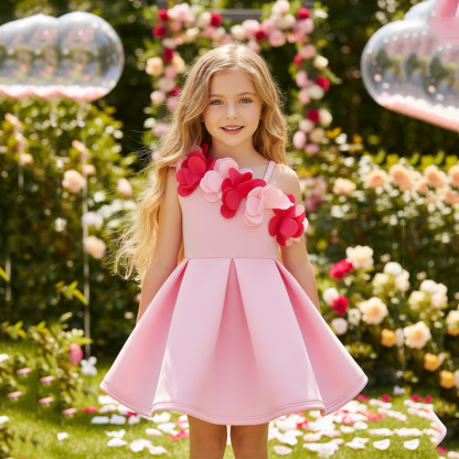 Scuba Knit Rosette Sleeveless Regular Dresses - image 3