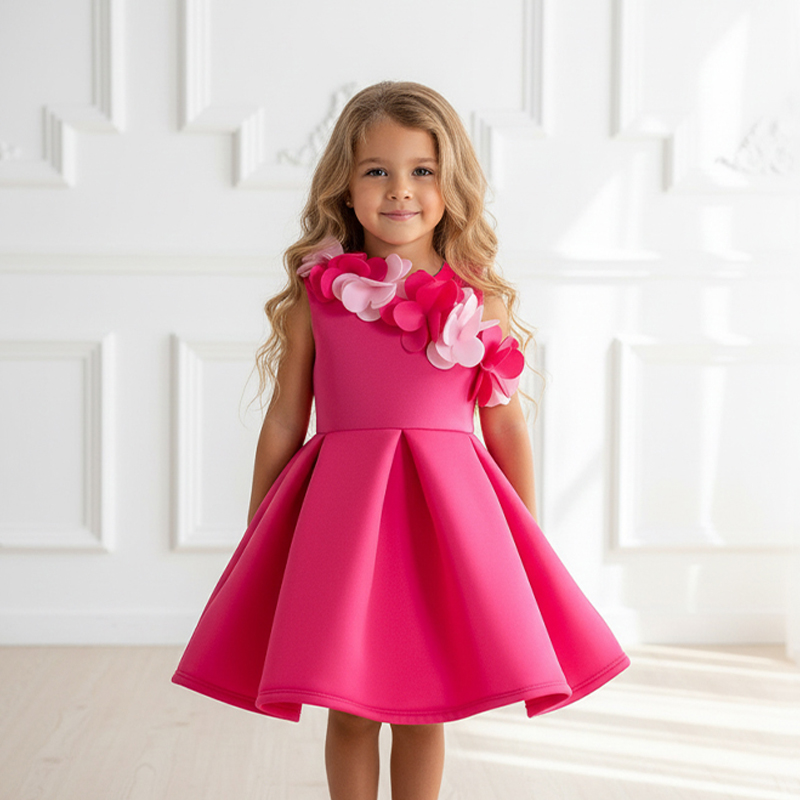 Scuba Knit Rosette Sleeveless Regular Dresses - image 6