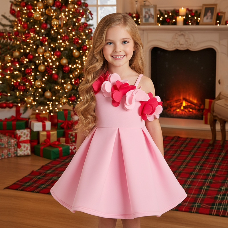 Scuba Knit Rosette Sleeveless Regular Dresses - image 4