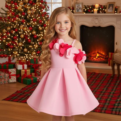 Scuba Knit Rosette Sleeveless Regular Dresses - image 4