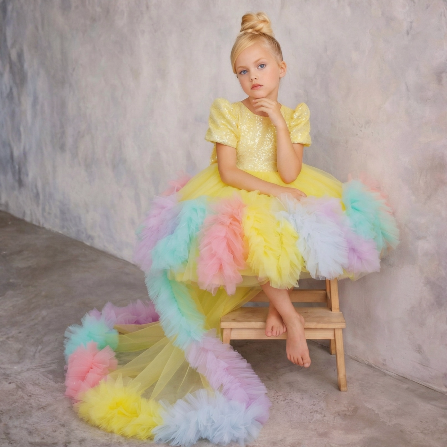 Mesh  Rosette Short Sleeve Midi Dresses - image 9