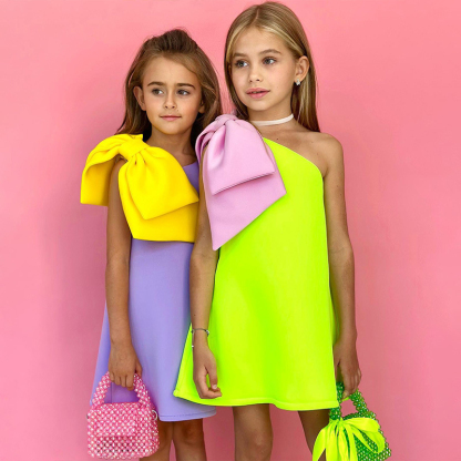 SCUBA KNIT Bow Sleeveless Midi Dresses - image 1