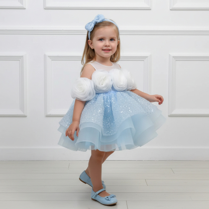 Glitter Rosette Sequins Sleeveless Midi Dresses - image 10