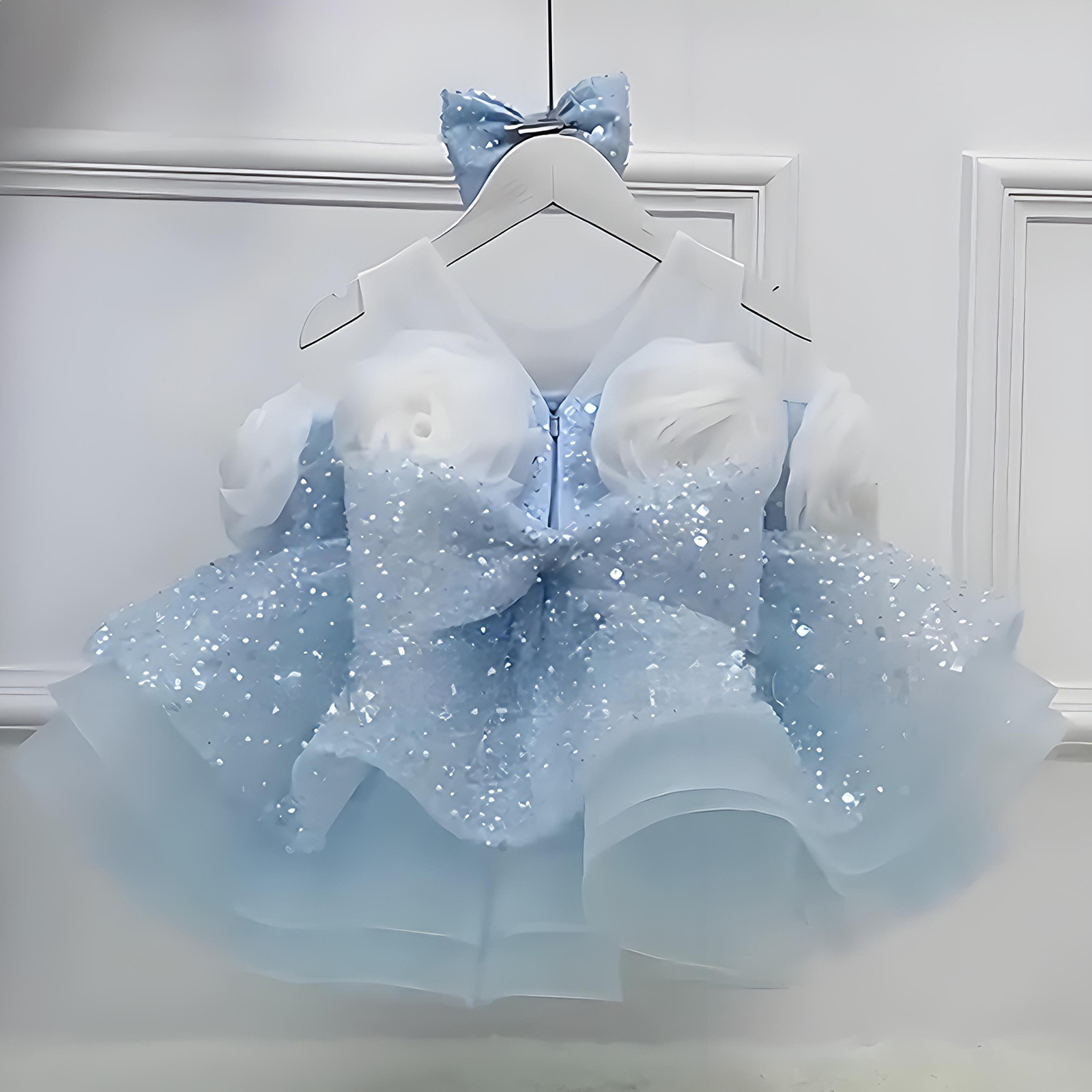 Glitter Rosette Sequins Sleeveless Midi Dresses - image 13