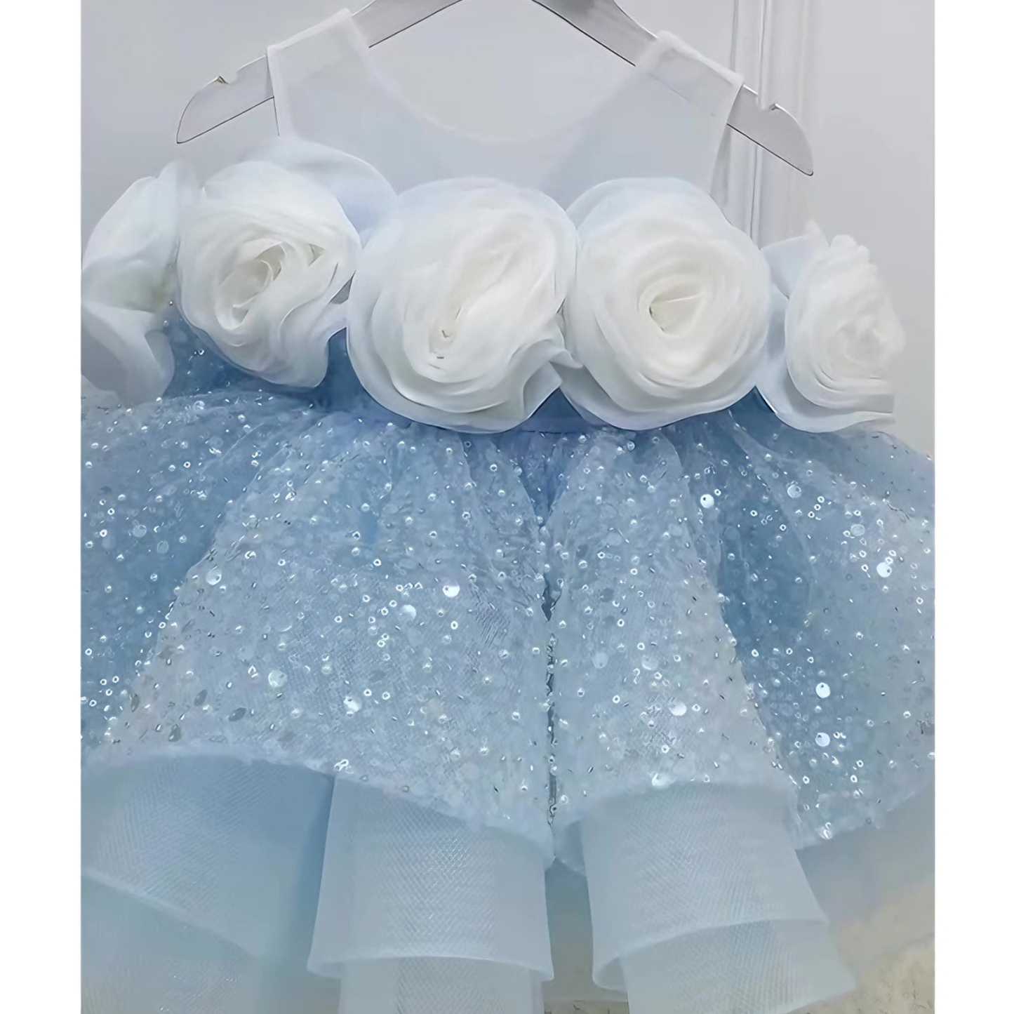 Glitter Rosette Sequins Sleeveless Midi Dresses - image 15