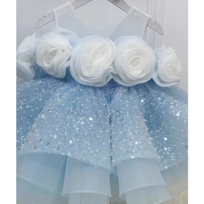 Glitter Rosette Sequins Sleeveless Midi Dresses - image 15