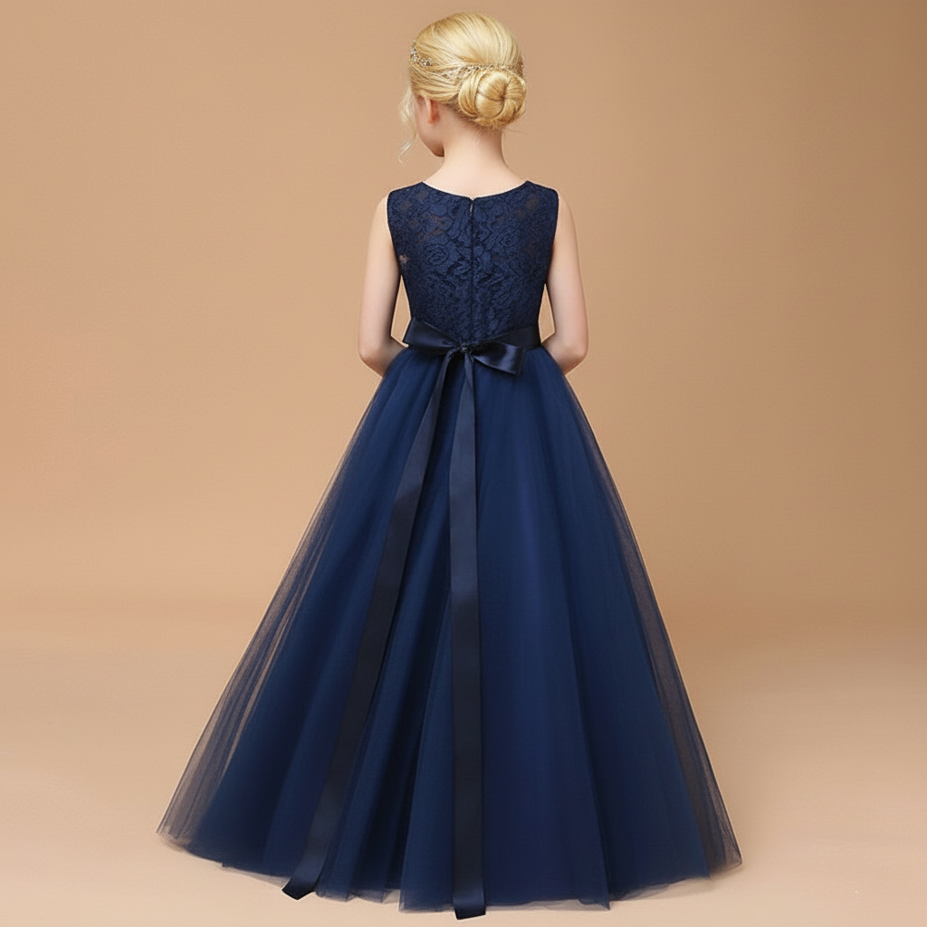 Mesh Bow Lace Sleeveless Maxi Dresses - image 8