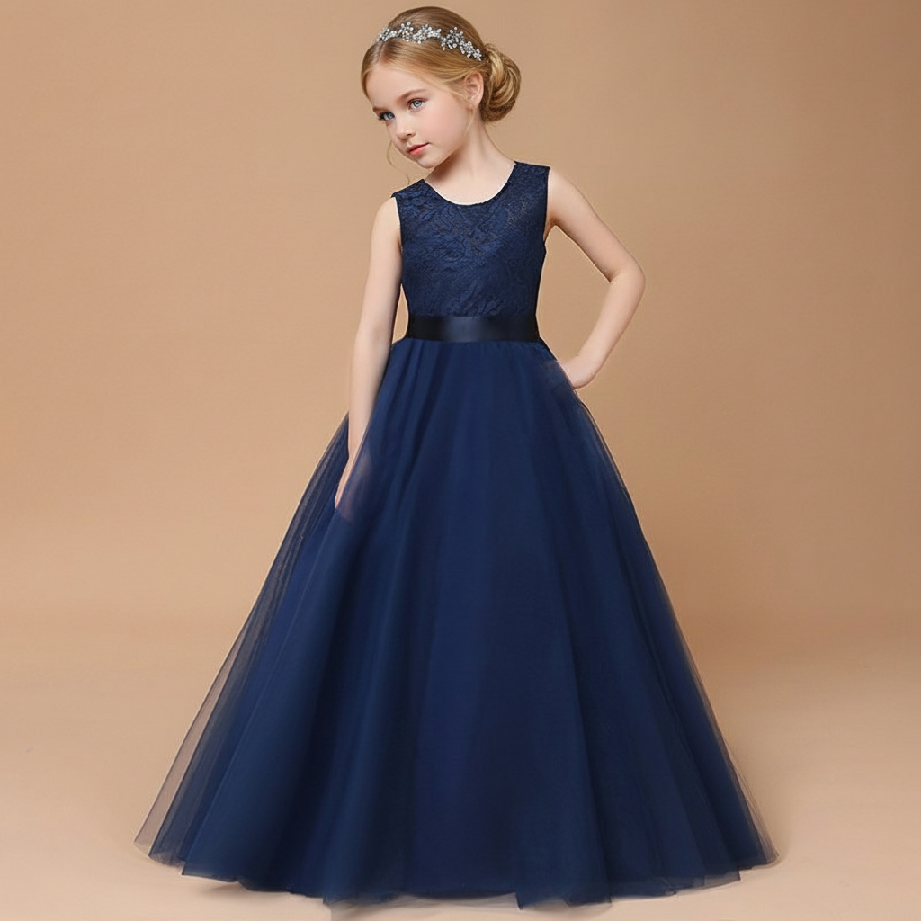 Mesh Bow Lace Sleeveless Maxi Dresses - image 7