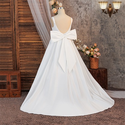 Satin Bow Sleeveless Maxi Dresses - image 13