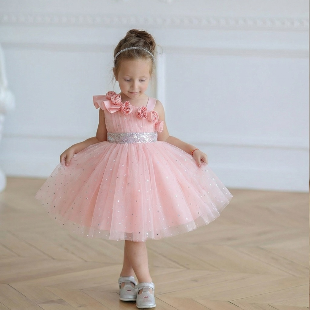 Mesh  Rosette Sleeveless Midi Dresses - image 4