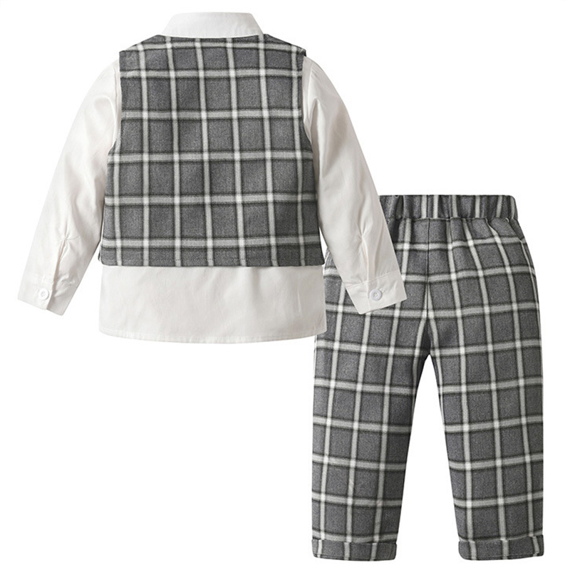 Cotton Bow Long Sleeve Regular 3-piece Formal Suit - image 3