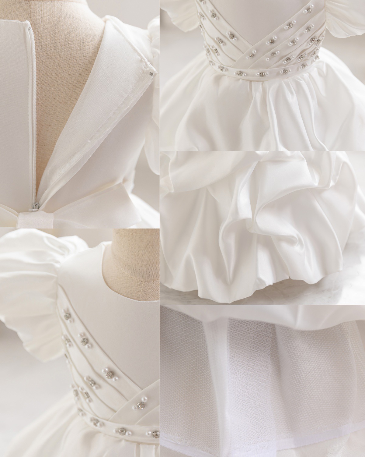 Satin Pearl Short Sleeve Midi Dresses - image 10