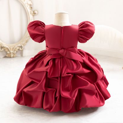 Satin Pearl Short Sleeve Midi Dresses - image 6