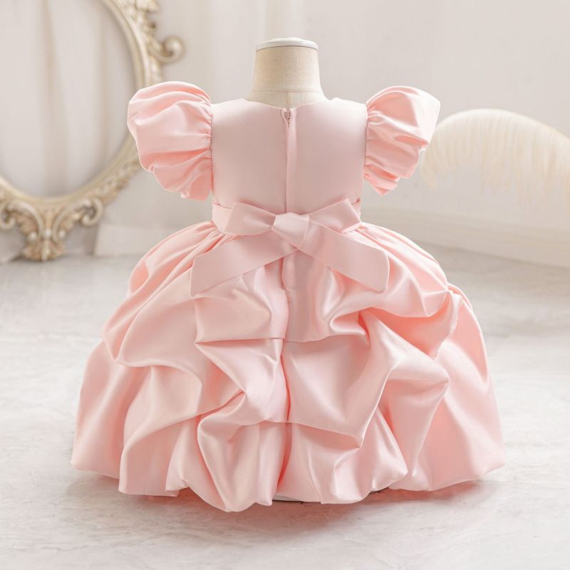 Satin Pearl Short Sleeve Midi Dresses - image 2