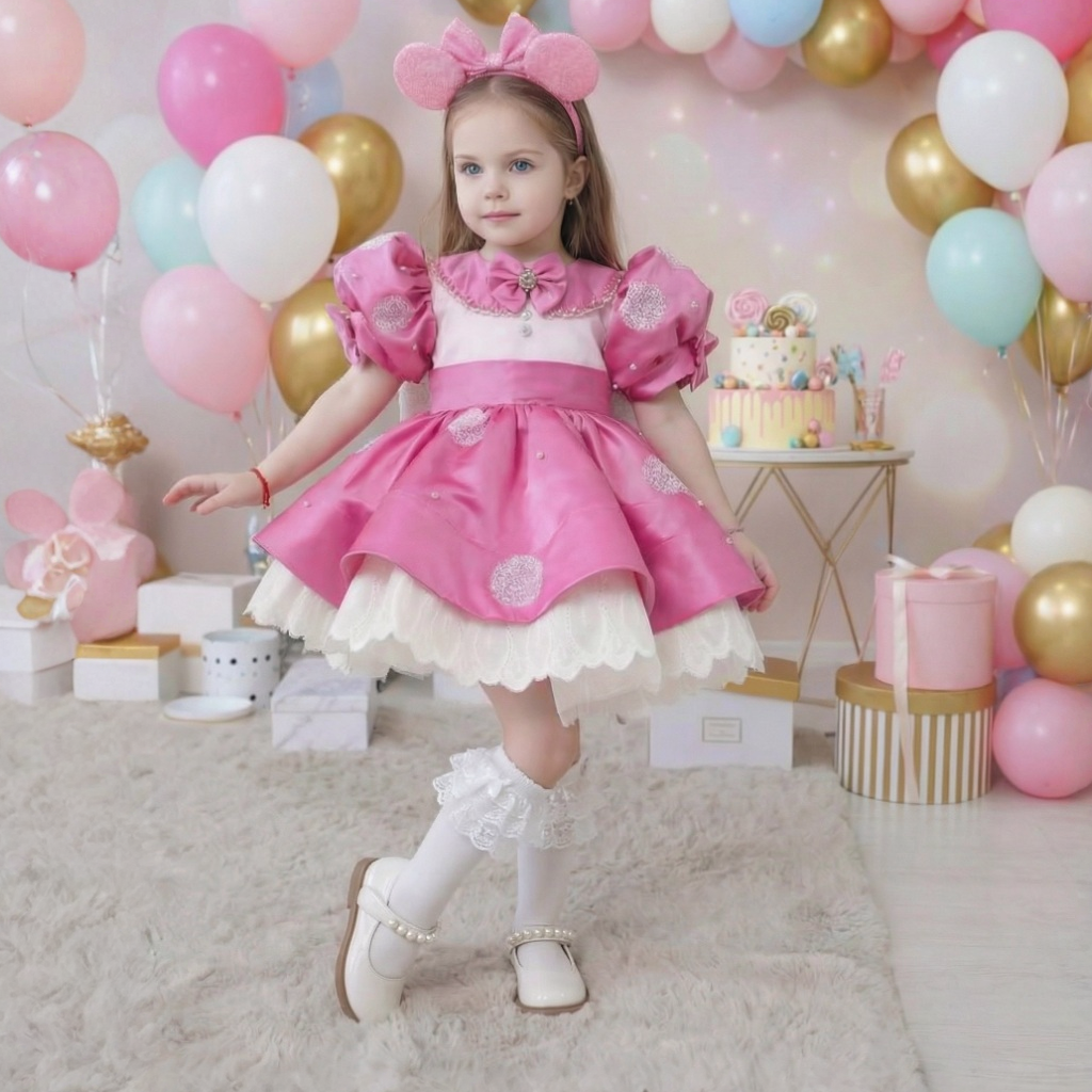 Satin Bow Short Sleeve Midi Dresses - image 1