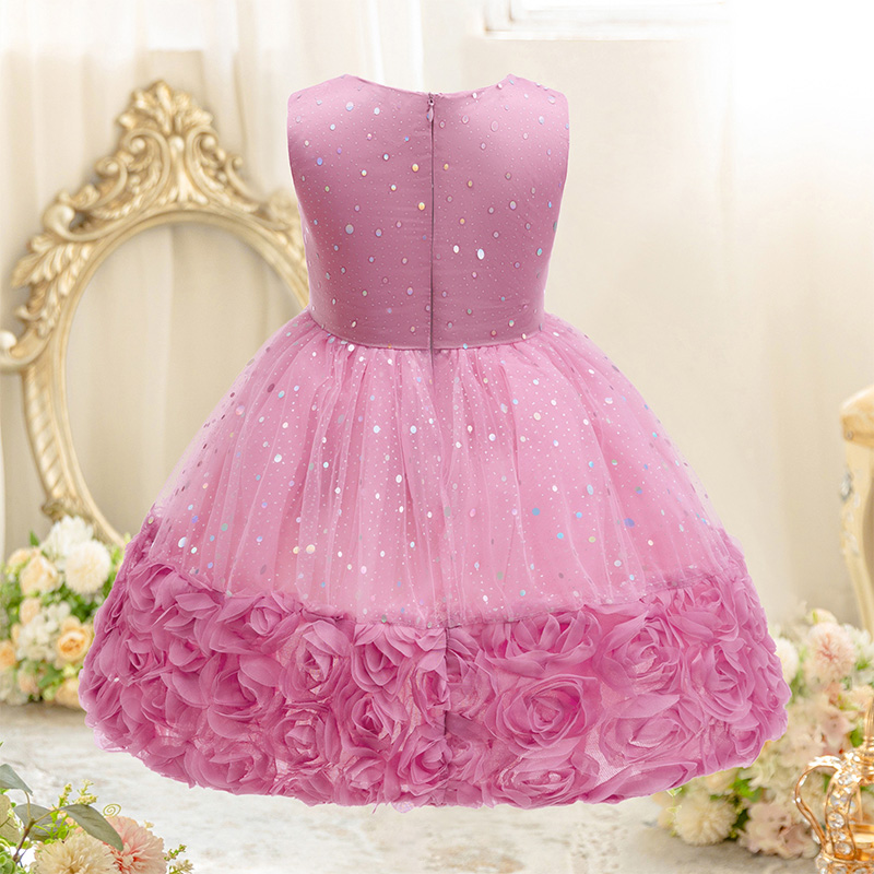 [Archive Sale] Lace Rosette Bow Sleeveless Mid-long Dresses - image 4