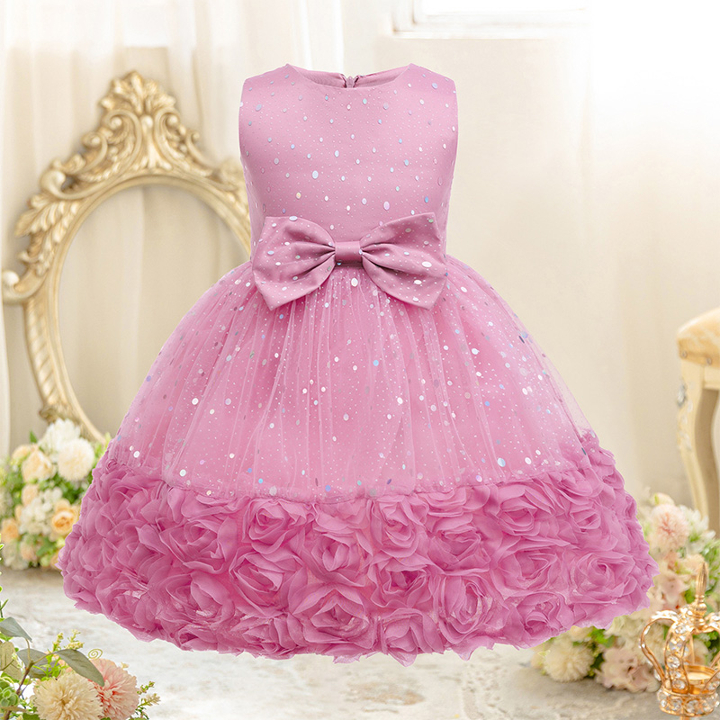 [Archive Sale] Lace Rosette Bow Sleeveless Mid-long Dresses - image 3