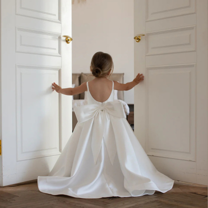 Satin Bow Sleeveless Maxi Dresses - image 4