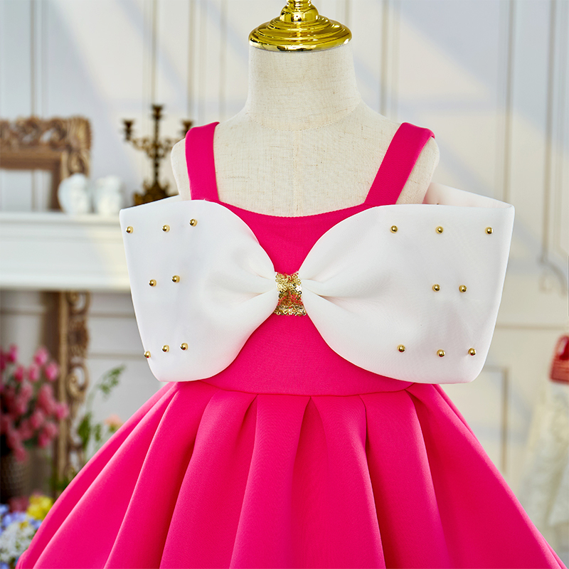 Scuba Knit Bow Short Sleeve Midi Dresses - image 6