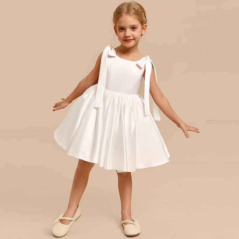 Satin Bow Sleeveless Midi Dresses - image 2