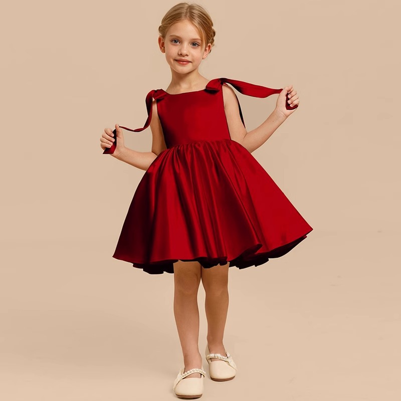 Satin Bow Sleeveless Midi Dresses - image 5