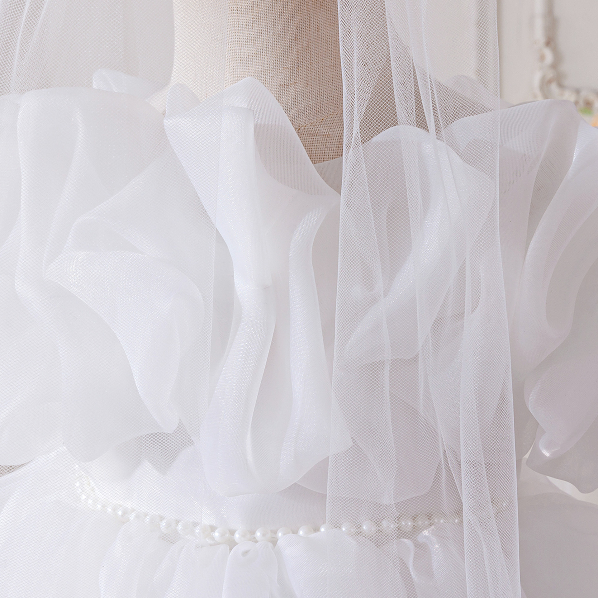 Organza Rosette Short Sleeve Midi Dresses - image 12