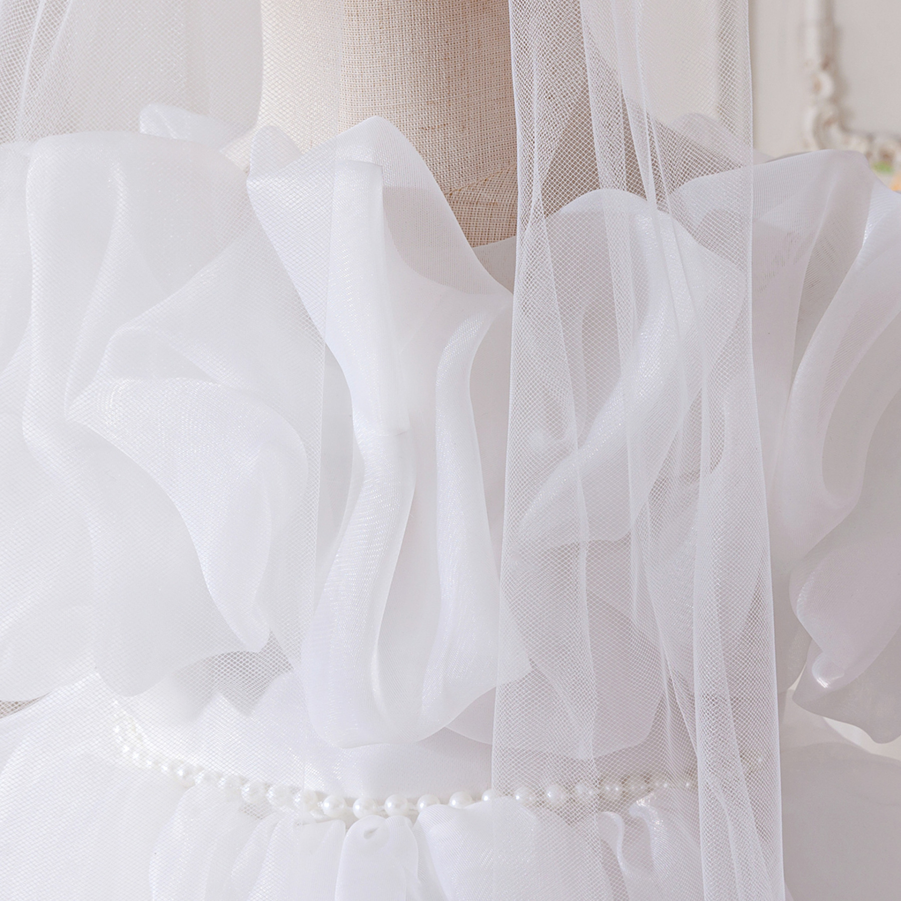 Organza Rosette Short Sleeve Midi Dresses - image 12